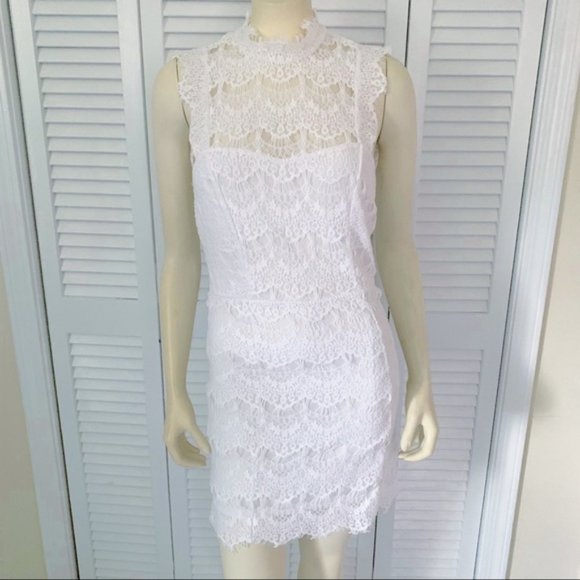 Free People Daydream White Lace Slip Mini Dress Medium - Picture 2 of 9